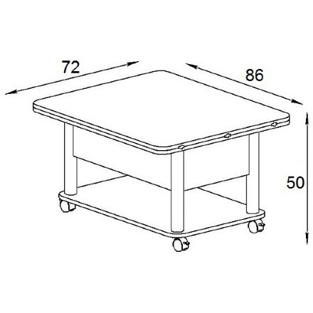 Стол-трансформер Виват 86(172)х72х50(74) белый 