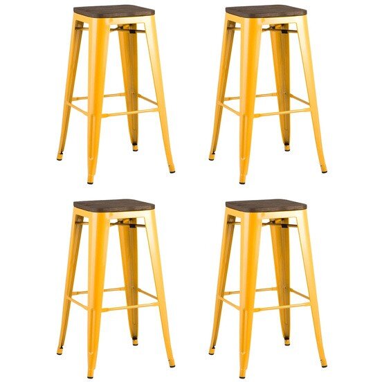 Стул барный TOLIX WOOD желтый 4 шт 