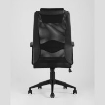 Компьютерное кресло TopChairs TopChairs Studio офисное черное в обивке из экокожи и текстиля с сеткой, механизм качания Top Gu