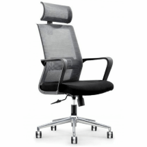 Кресло офисное / Интер / база хром / черный пластик / черная сетка / черная ткань