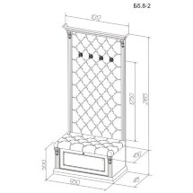 Прихожая с обувницей и полкой Б5.8-5 банкетка, вешалка молочный с шоколадом