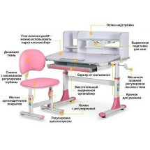 Комплект парта и стул Mealux EVO BD-22 розовый