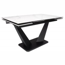 Керамический стол Кели 140(200)х80х76 белый / черныйй