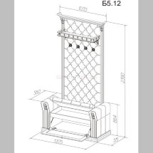 Прихожая с обувницей и полкой, банкетка с подлокотниками Б5.12 вешалка