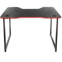 Стол игровой Бюрократ Knight Table L Red столешница ДСП красный каркас черный металл
