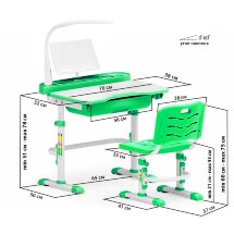 Комплект мебели  столик   стульчик   лампа  EVO-17 Z  с лампой  столешница белая / пластик зеленый  одна коробка
