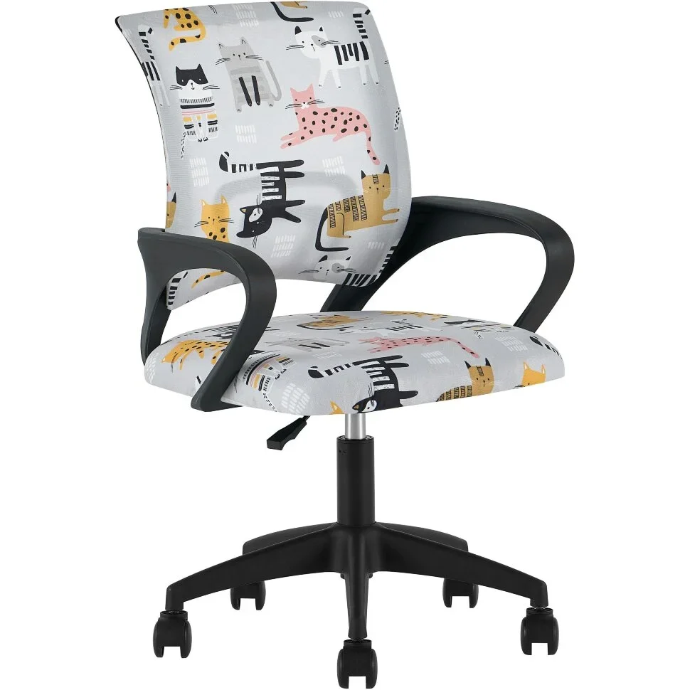 Кресло офисное TopChairs Simple SN Junior принт Blue Cats пластик черный Кресло офисное TopChairs Simple SN Junior принт Blue Cats пластик черный