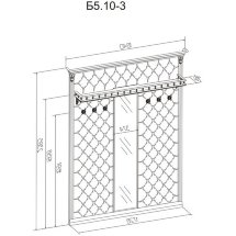 Прихожая с 4 крючками с узким зеркалом и полкой Б5.10-4