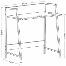 Стол на металлокаркасе BRABIX &quot;LOFT CD-003&quot;, 640х420х840 мм, цвет морёный дуб, 641215