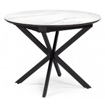 Керамический стол Сигел 100(130)х100х76 белый / черный