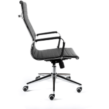 Кресло офисное / Техно / хром / черная экокожа
