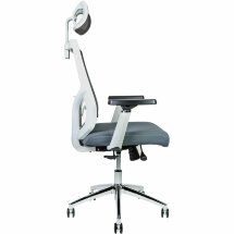 Кресло офисное / Гарда SL / белый пластик / серая сетка / серая сидушка