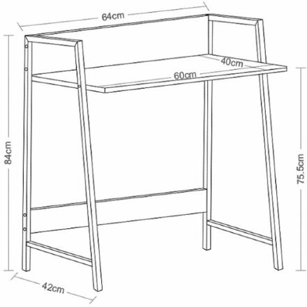 Стол на металлокаркасе BRABIX &quot;LOFT CD-003&quot;, 640х420х840 мм, цвет дуб антик, 641216 