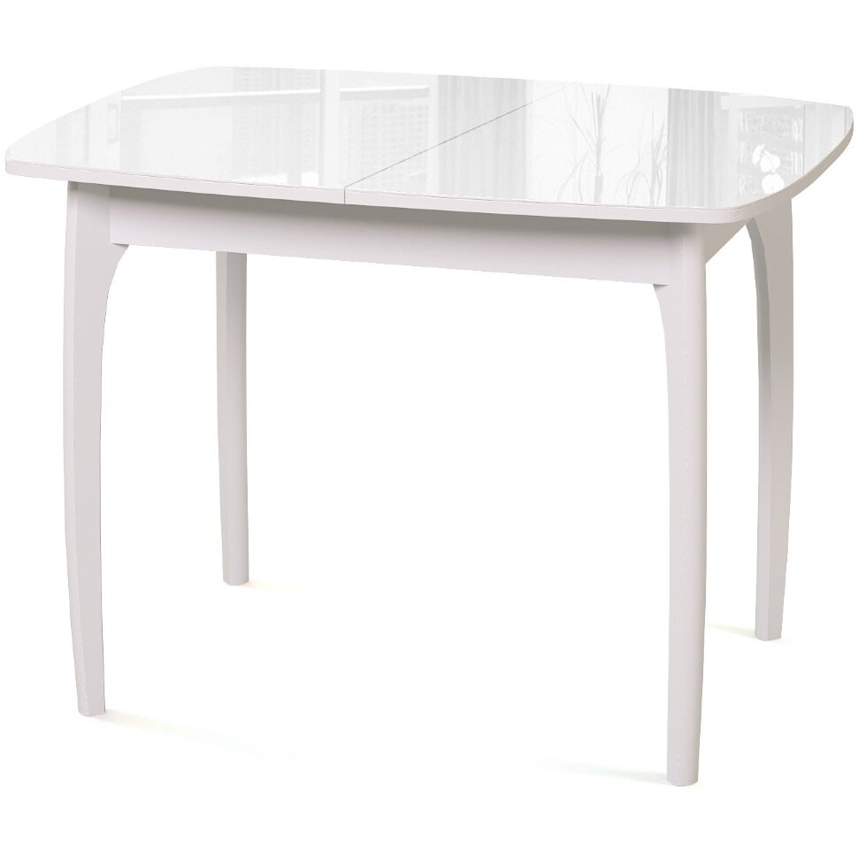 Стол DikLine М40 белый/стекло белое optiwhite 