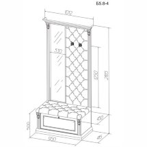 Прихожая с обувницей и узким зеркалом Б5.8-4 банкетка, вешалка