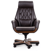 Кресло офисное / Трон / коричневая кожа