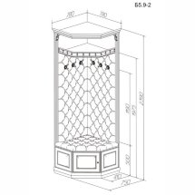 Прихожая угловая Б5.9-2 Б5.9 банкетка, вешалкой
