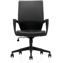 Кресло офисное / Союз LB / черный пластик / черная экокожа