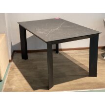 Стол DF208T matte black marble/black 1400(450+450)*900 ЭКСКЛЮЗИВ (Образец из салона)