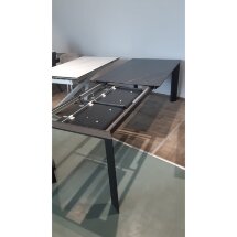 Стол DF208T matte black marble/black 1400(450+450)*900 ЭКСКЛЮЗИВ (Образец из салона)