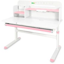 Детский стол Ergokids Bravo Max White/Pink  арт. TH-360 Max WG/PN  - столешница белая / накладки розовые  коробок-2 шт.
