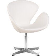 Кресло дизайнерское SWAN белый кожзам P23