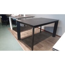 Стол DF201T matte black marble/black 1400(+600)*900  ЭКСКЛЮЗИВ (Образец из салона)