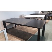 Стол DF201T matte black marble/black 1400(+600)*900  ЭКСКЛЮЗИВ (Образец из салона)