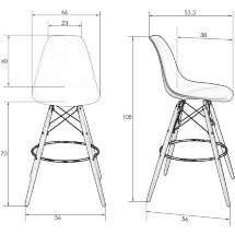 Стул барный DSW BAR ножки светлый бук, горчичный Y-03