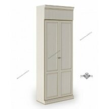 MNV-100266 W Корпус шкафа для одежды с дверями Монарх белый с патиной