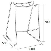 Стул барный пластиковый на металлокаркасе Smile-Bar синий RAL 5002