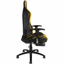 Кресло офисное / Lotus GTS реклайнер / черно - желтая экокожа/ стальная крестовина