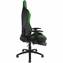 Кресло офисное / Lotus GTS реклайнер / черно - зеленая экокожа/ стальная крестовина