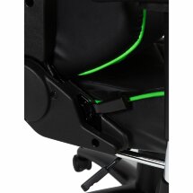 Кресло офисное / Lotus GTS реклайнер / черно - зеленая экокожа/ стальная крестовина