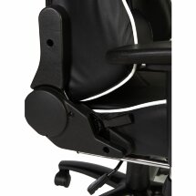 Кресло офисное / Lotus GTS реклайнер / черно - белая экокожа/ стальная крестовина
