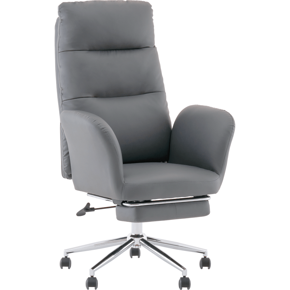 Кресло руководителя TopChairs Solid с оттоманкой серый Кресло руководителя TopChairs Solid с оттоманкой серый