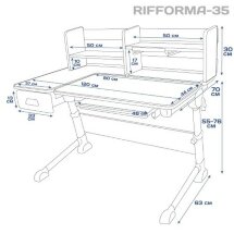 Парта растущая RIFFORMA-35 серая