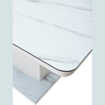 Стол ALTA 120 GREY-WHITE MARBLE/ WHITE глазурованное стекло М-City