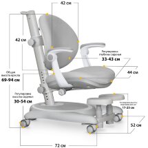 Детское кресло Mealux Ortoback Plus Grey  арт. Y-508 G Plus  - обивка серая однотонная  две коробки