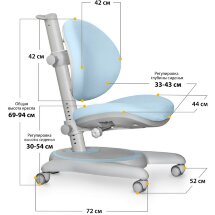 Детское кресло Mealux Ortoback Blue  арт. Y-508 KBL  - обивка голубая однотонная  одна коробка