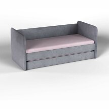 Кровать Айрис с наматрасниками серый + розовый