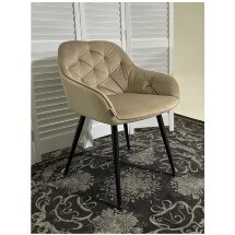 Стул BREEZE BLUVEL-40 BEIGE, велюр / черный каркас, М-City