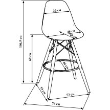 Стул барный LMZL-PP623G, ножки светлый бук, цвет сиденья мозаика