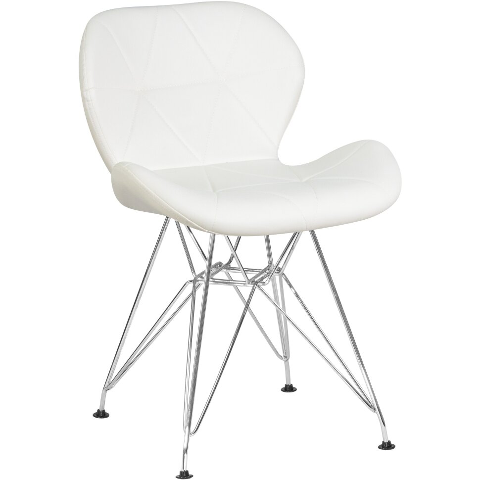 Стул обеденный DOBRIN BUTTERFLY CHROME, ножки хром, цвет белый Стул обеденный DOBRIN BUTTERFLY CHROME, ножки хром, цвет белый