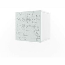 Полка Ньютон грэй Формулы куб с фасадом белым